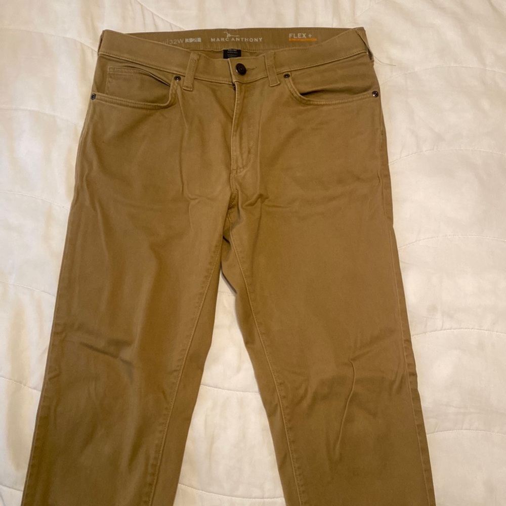 Marc Anthony Flex Slim Straight 32x32 Tan